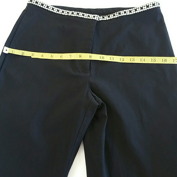 Black pants with rhinestones waist - Picture 4 of 5